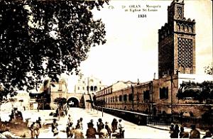 Oran - Marine - Mosquee - Eglise Saint-Louis - Place de la Perle - 1924